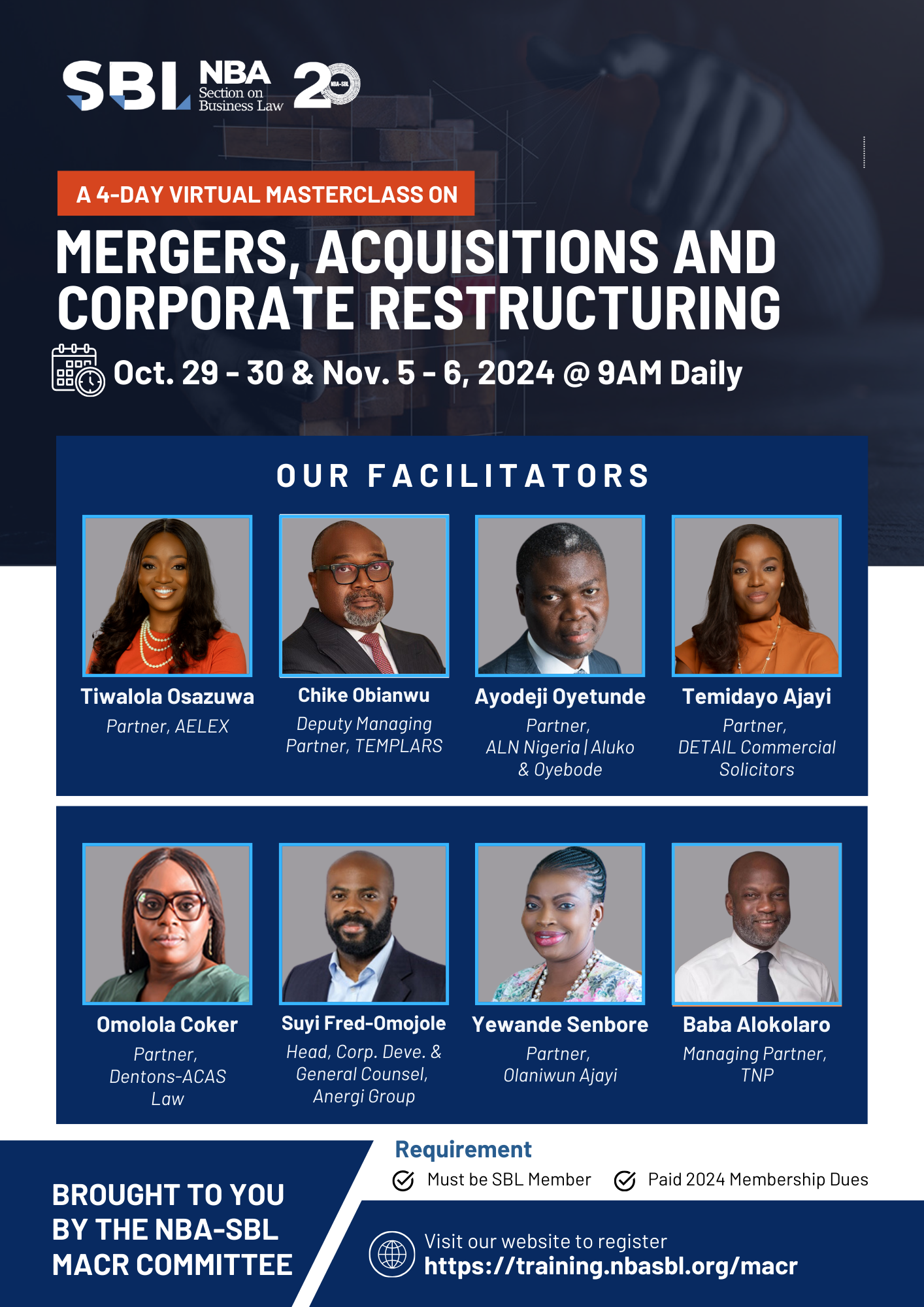 A MASTERCLASS ON MERGERS, ACQUISITIONS & CORPORATE RESTRUCTURING (MACR)